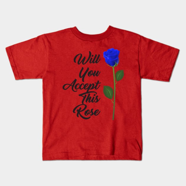 Rose Blue Kids T-Shirt by mosatu